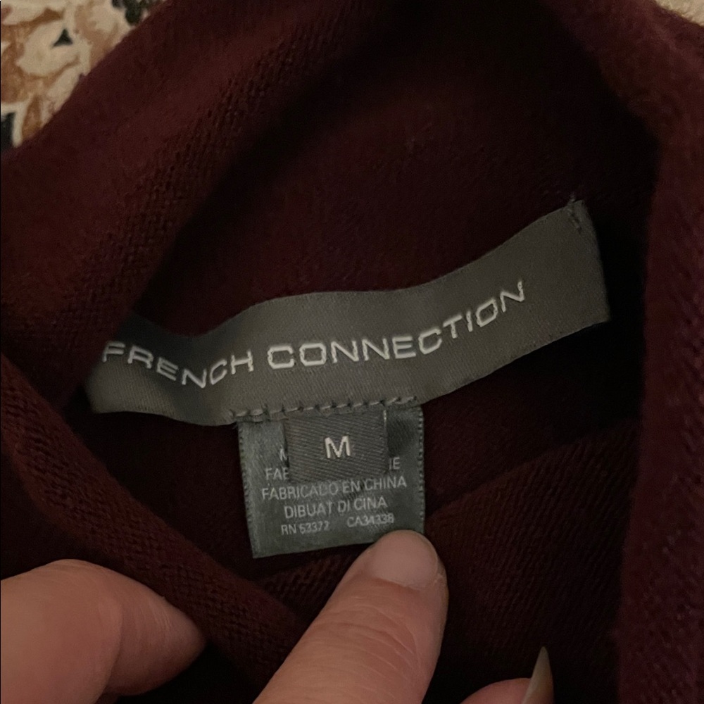 French Connection Deep Reddish purple  Turtleneck Sweater - Picture 2 of 4